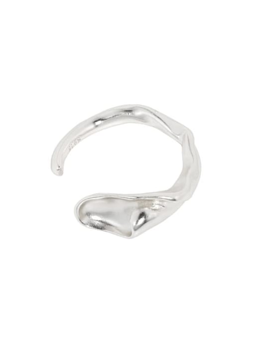 Silver [13 adjustable] 925 Sterling Silver Irregular Minimalist Band Ring